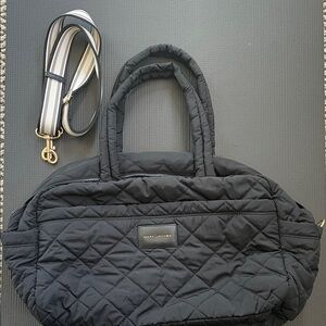 Black Quilted Weekender Bag